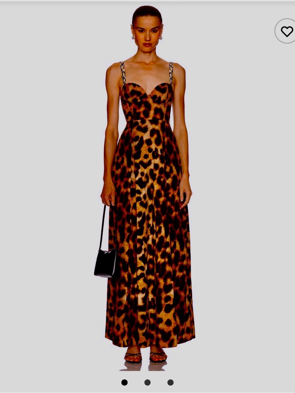 L'AGENCE Leopard Print Chain-Strap Maxi Dress - Brown/Black
